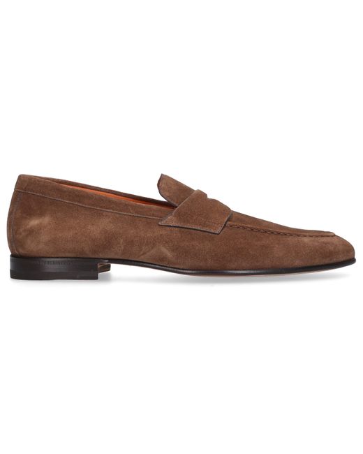 Santoni Loafers 17511 Suede in Brown for Men | Lyst
