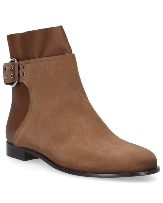 Jimmy Choo Leather Ankle Boots Beige Major Flat in Natural ...