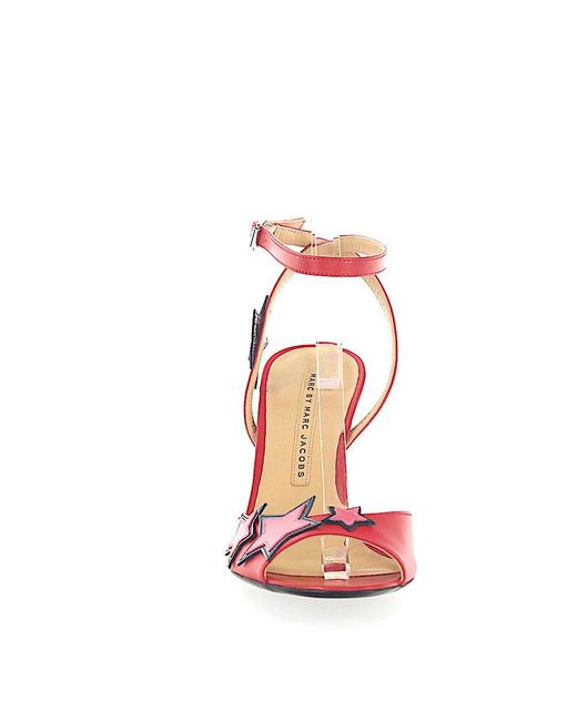 Marc Jacobs Sandals 693853 Smooth Leather Star Pattern Red Rose in Pink |  Lyst