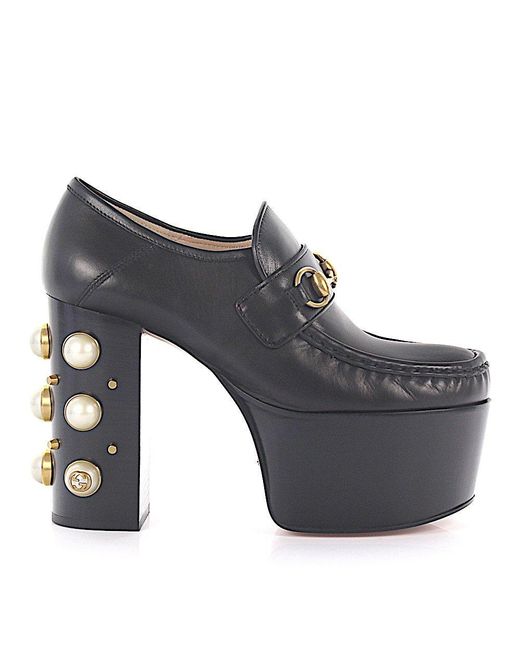 Gucci Studded Platform Pumps in Black Lyst