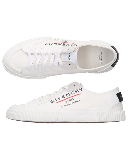 Givenchy Tennis Light Logo-print Canvas Low-top Sneakers in White for ...