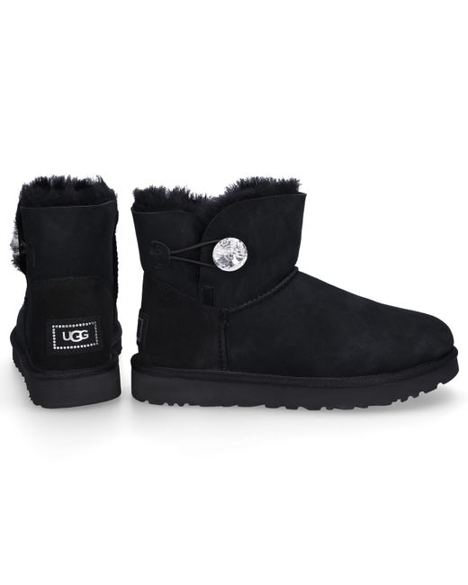 ugg mini bailey button bling black