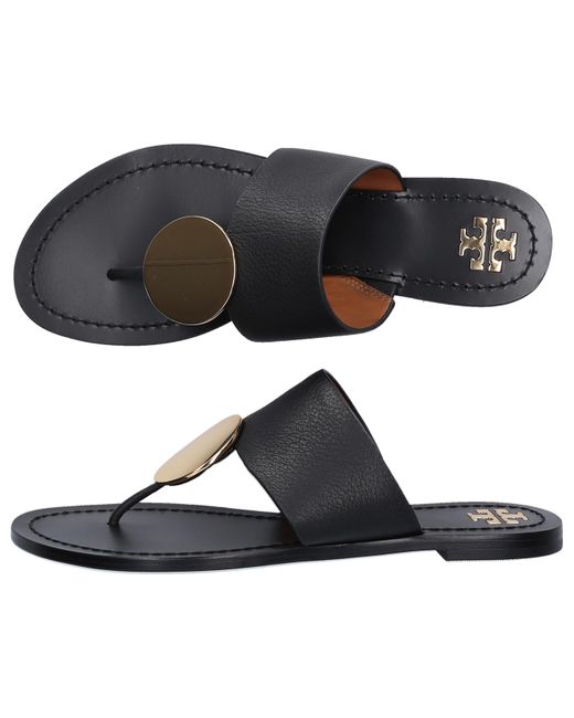 tory burch black flip flops