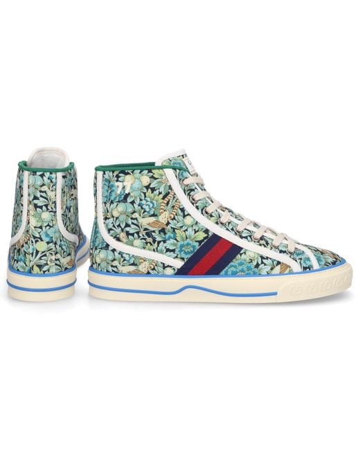 Gucci Canvas High-top Sneakers Tennis 1977 in Green - Lyst