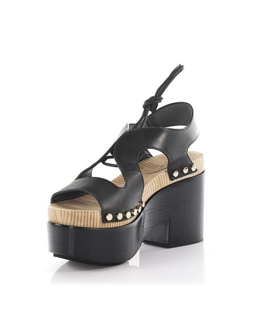 Lyst - Balenciaga Sandals Clogs Plateau Leather Black Studs in Black