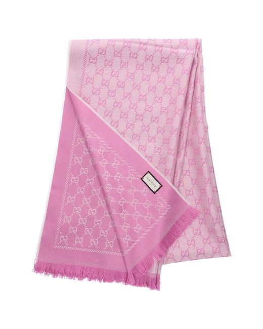 Gucci Schal 3G200 Baumwolle Logo rosa in Pink | Lyst DE