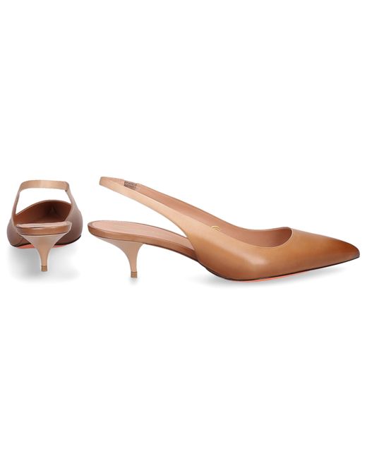 Santoni Slingback Pumps 59996 Nappa Leather in Pink | Lyst