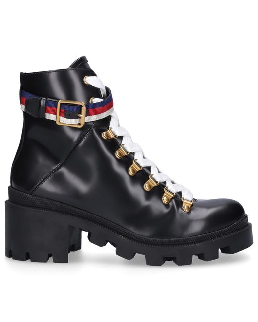 gucci trip leather combat boot