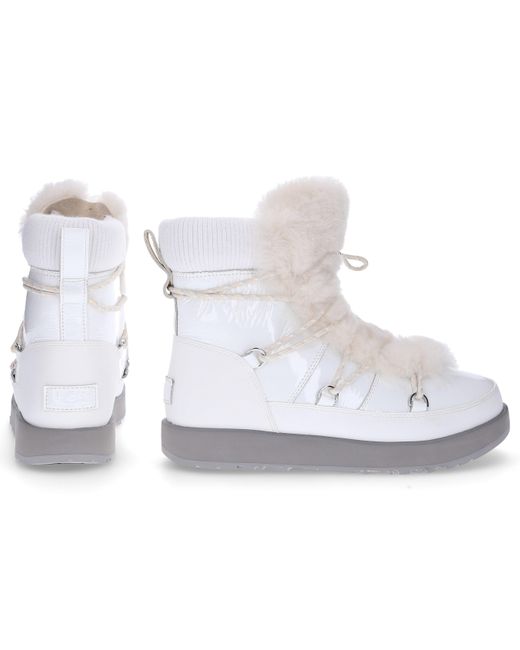 UGG Women's Highland Round Toe Leather & Sheepskin Waterproof Boots in  White - Save 41% | Lyst Canada
