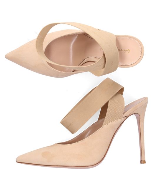 Gianvito Rossi Suede Slingback Pumps Delila Beige in Natural Lyst