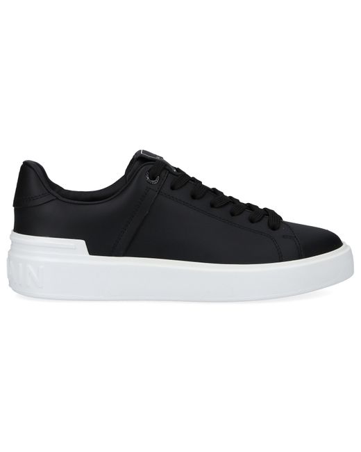 Balmain Low top Sneakers B court Calfskin in Black Lyst Balmain Low top Sneakers B court Calfskin in Black Lyst