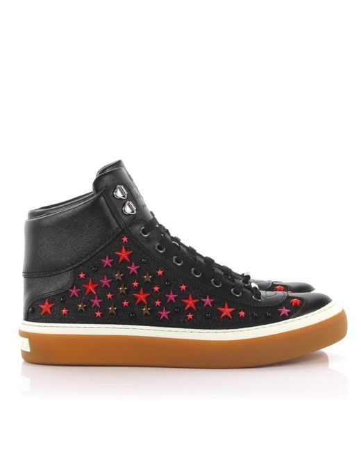 Jimmy Choo Leather Sneakers Red for Men - Lyst