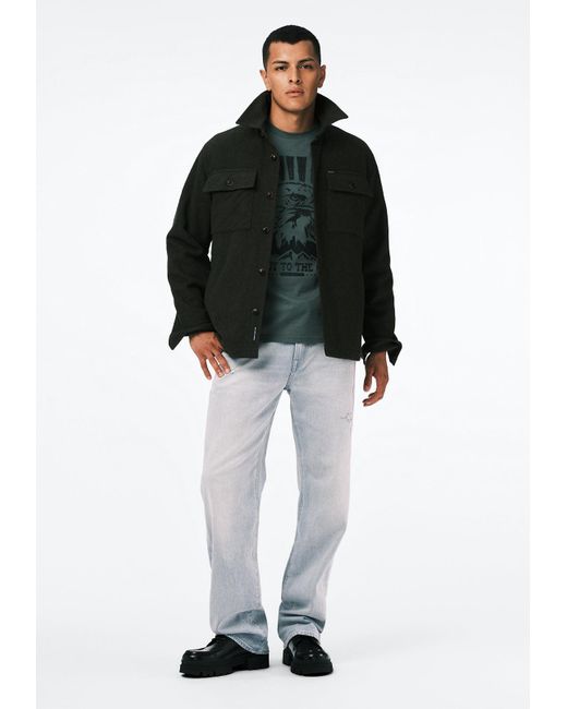 Buffalo David Bitton Green Buffalo Jeans Trelan Graphic T-Shirt With Eagle Print for men