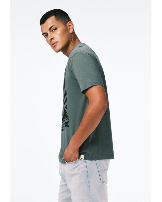 Buffalo David Bitton Green Buffalo Jeans Trelan Graphic T-Shirt With Eagle Print for men