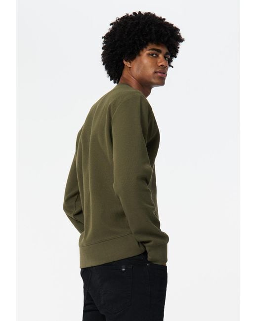 Buffalo David Bitton Green Buffalo Jeans Kaya Relaxed Crewneck Sweatshirt for men