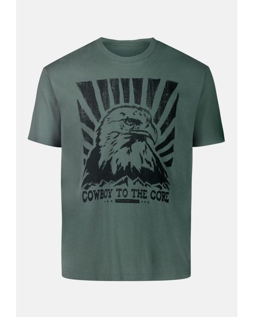 Buffalo David Bitton Green Buffalo Jeans Trelan Graphic T-Shirt With Eagle Print for men
