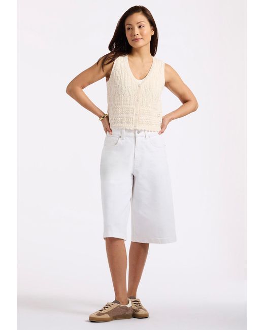Buffalo David Bitton White Buffalo Jeans Merrybell Pointelle Knit Vest With Button-Down Front