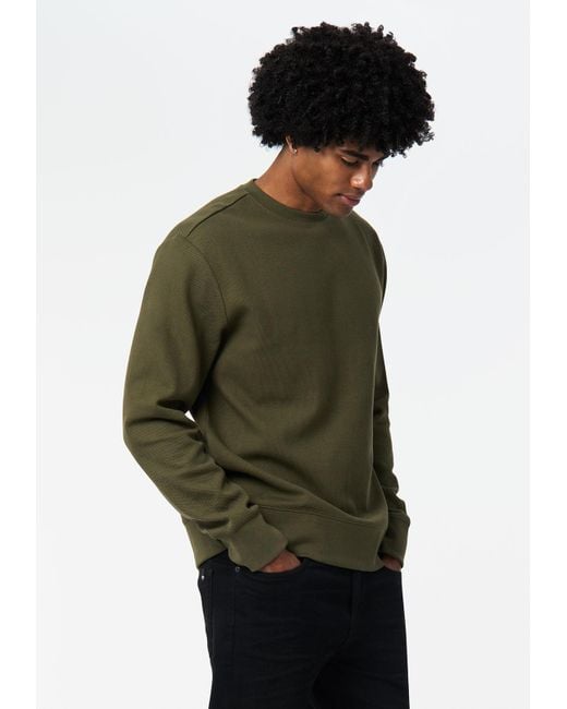 Buffalo David Bitton Green Buffalo Jeans Kaya Relaxed Crewneck Sweatshirt for men