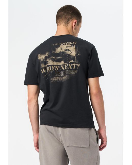 Buffalo David Bitton Black Buffalo Jeans Thane Graphic T-Shirt With Speedway Print for men