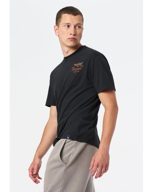 Buffalo David Bitton Black Buffalo Jeans Thane Graphic T-Shirt With Speedway Print for men