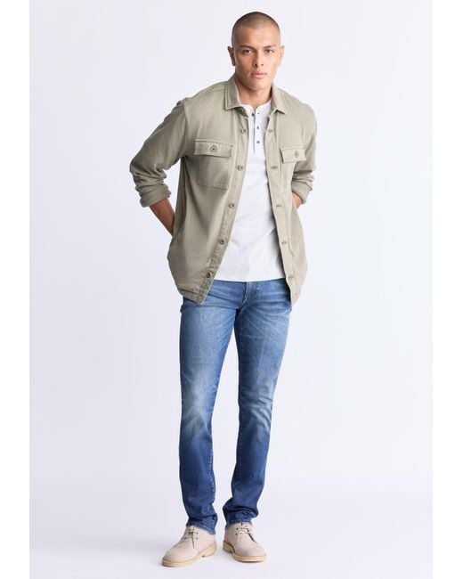 Buffalo David Bitton Gray Buffalo Jeans Salto Utility Button-Up Shirt Jacket for men