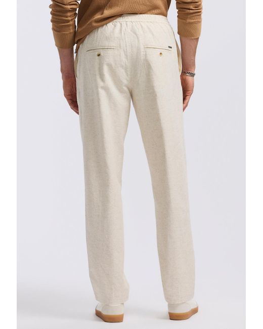 Buffalo David Bitton White Buffalo Jeans Pilsen Linen-Blend Straight-Leg Pull-On Pants for men