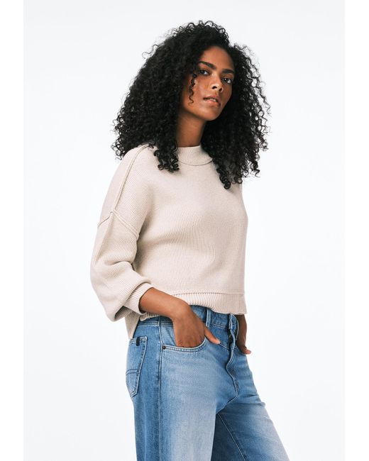 Buffalo David Bitton Natural Buffalo Jeans Seema Dropped Sleeve Loose-Fit Cropped Sweater