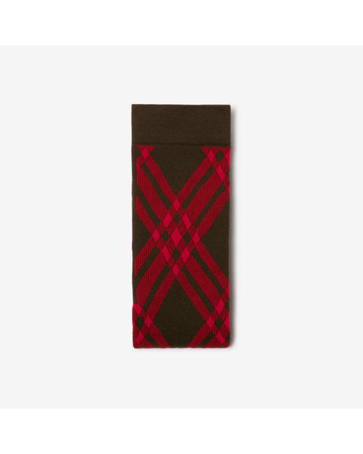 Burberry Red Check Wool Blend Tights