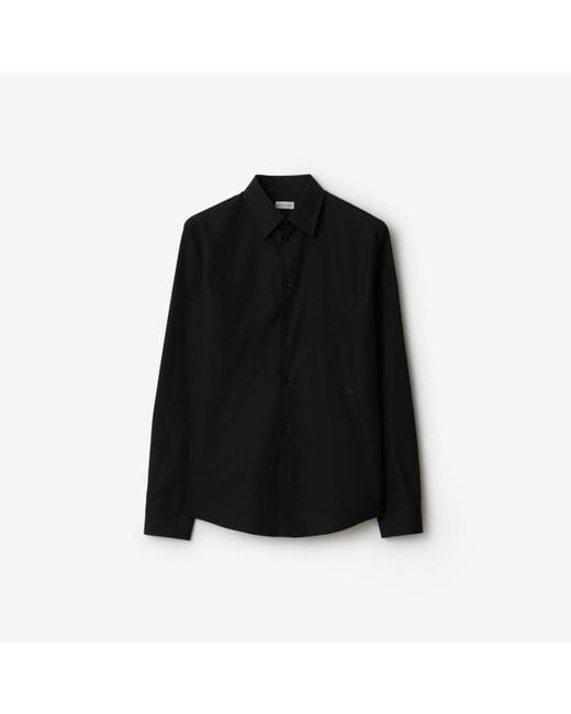 Burberry Slim Fit Cotton Shirt in Black für Herren