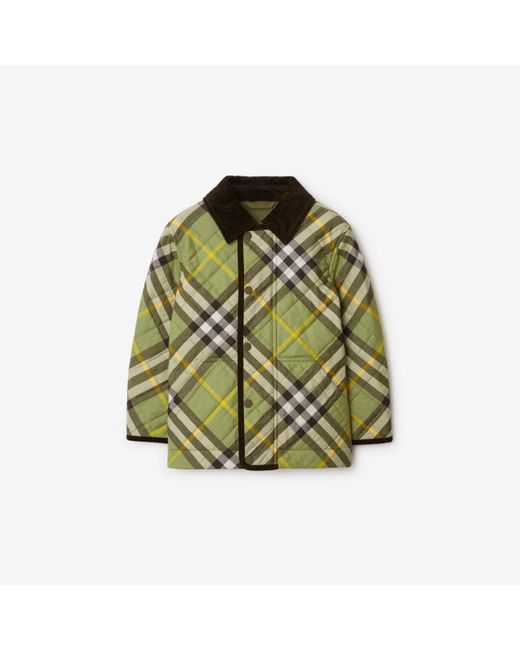 Burberry Green Check Quilted Cotton Jacket for men