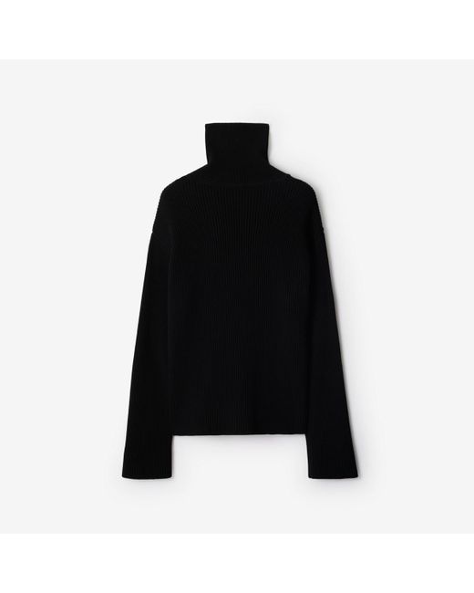 Burberry Black Wool Blend Zip Sweater for men
