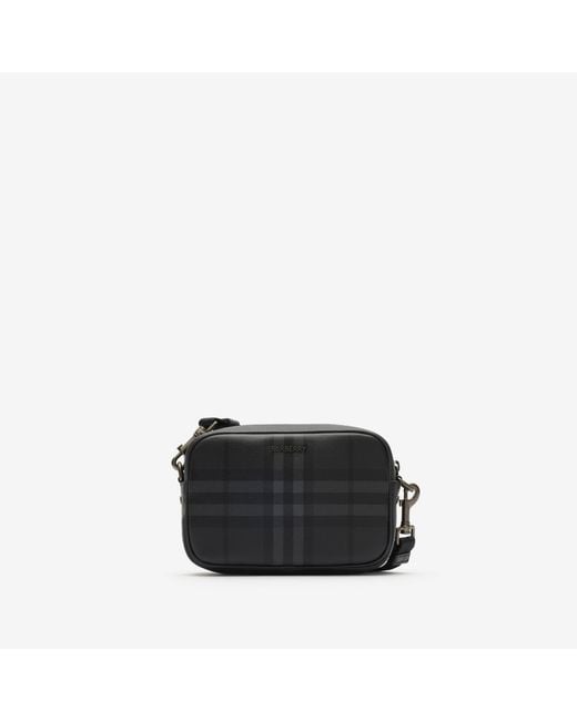 Burberry Black Mini City Check Crossbody Bag for men