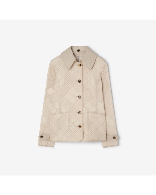 Burberry Natural Quilted Nylon Fernleigh Jacket