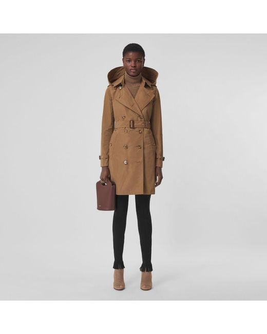 detachable hood taffeta trench coat burberry