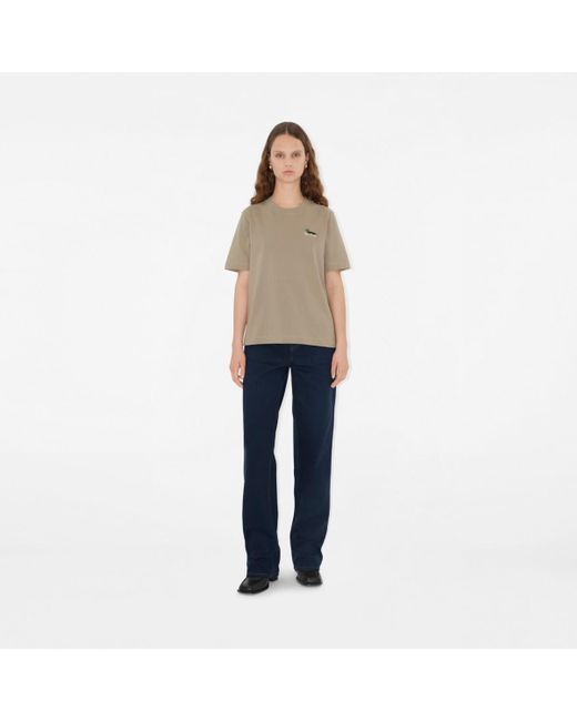 T-shirt en coton Burberry en coloris Natural