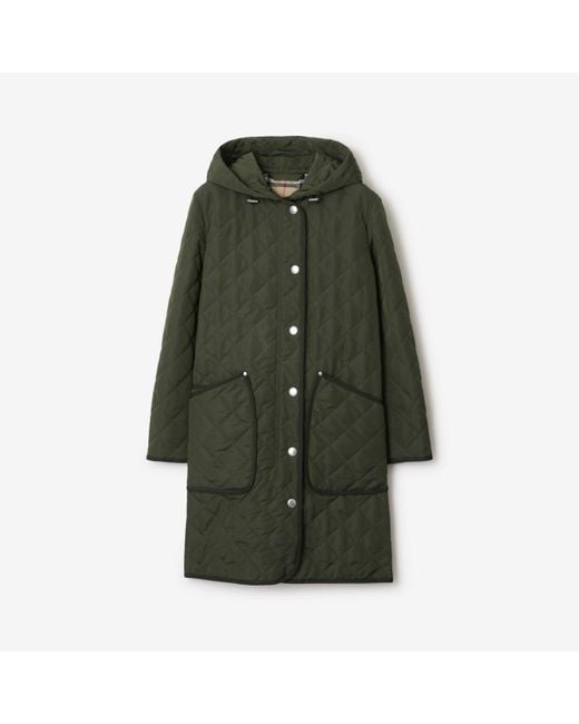 Burberry Green Quilted Thermoregulated Coat