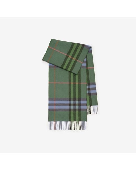 Burberry Green Check Cashmere Scarf