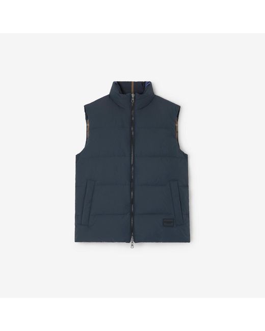 Burberry Blue Reversible Puffer Gilet for men