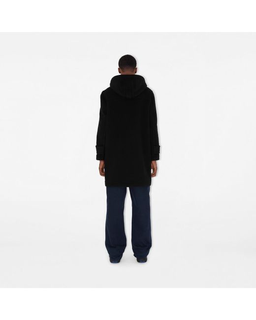 Burberry Black Wool Blend Duffle Coat for men
