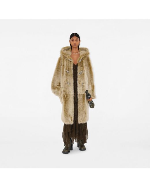 Burberry Natural Shearling Duffle Coat