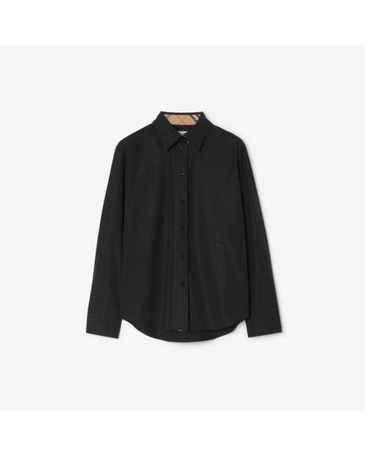Burberry Black Classic Fit Cotton Poplin Shirt