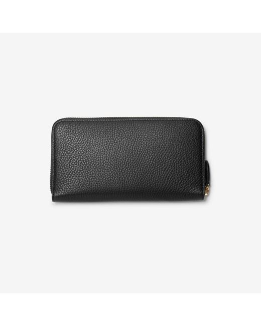 Burberry Black Large Leather Zip Wallet
