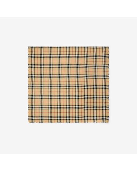 Burberry Metallic Check Cashmere Silk Scarf