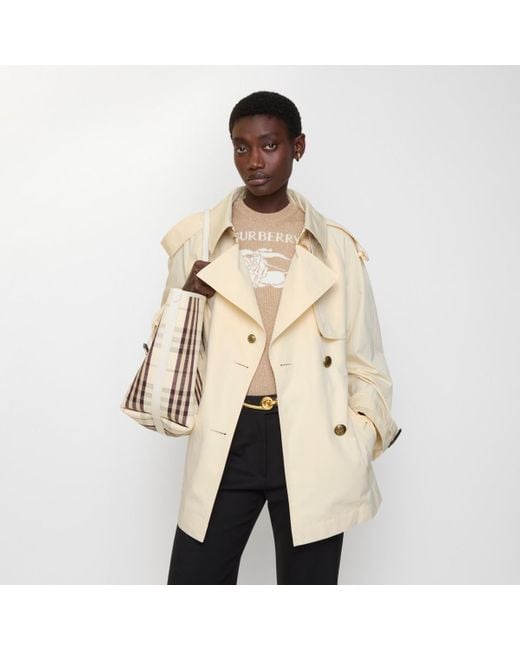 Burberry Natural Short Lightweight Cotton Fitzrovia Trench Coat