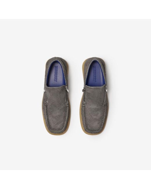 Burberry Green Suede Chance Loafers for men