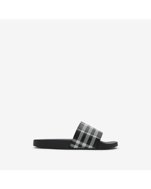 Burberry Black Check Slides for men