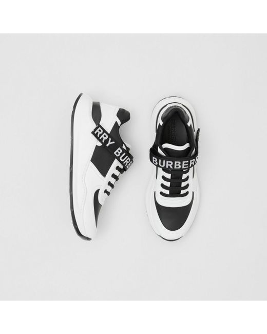 Burberry Black Sneaker Ronnie Aus Weißem Leder