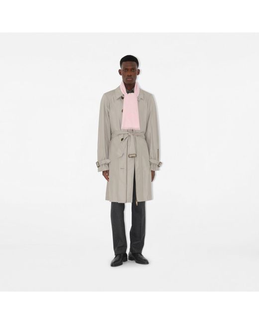 Burberry Pink Wide Check Wool Silk Scarf
