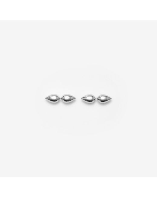Burberry Silver Spear Stud Earrings in White for Men | Lyst Canada