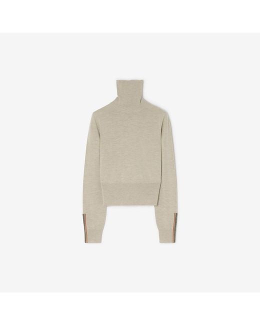 Burberry Natural Wool Rollneck Sweater